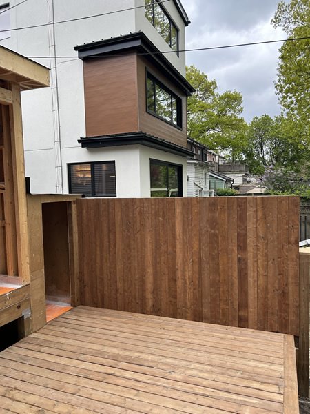 Exterior deck and wood cladding construction GTA