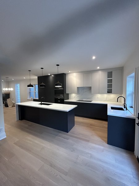 Full home renovation, kitchen with two-tone cabinetry, Toronto GTA
